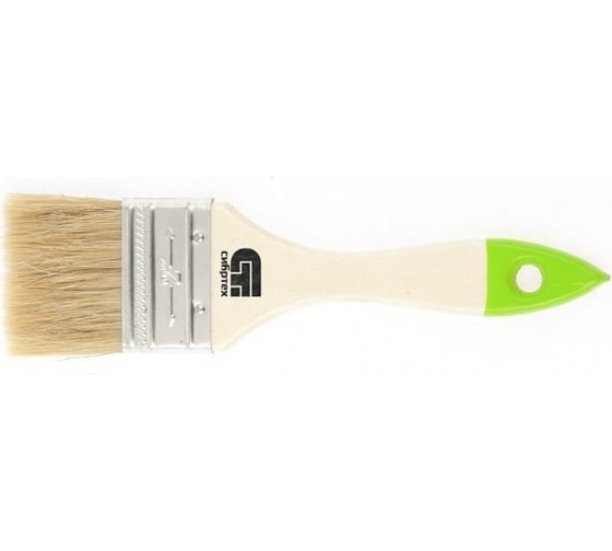 Изображение товара Плоская кисть, 50 мм натуральная щетина, деревянная ручка СИБРТЕХ 82263