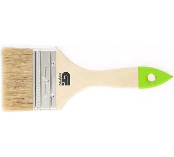Изображение товара Плоская кисть, 75 мм натуральная щетина, деревянная ручка СИБРТЕХ 82265