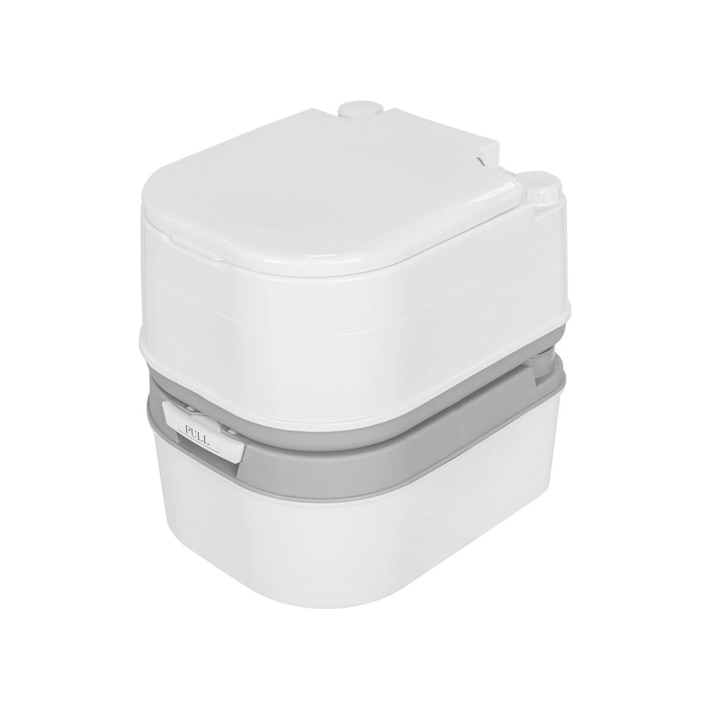 Изображение товара Портативный биотуалет ISMA пластмассовый, 24л, высота посадочного места 440мм, клапан сброса давления, смыв-помпа, карман с крышкой для бумаги ISMA-PT24-1(52433)