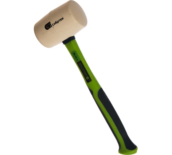 Изображение товара Резиновая киянка, 680г белая резина, фибергласовая рукоятка СИБРТЕХ 11168