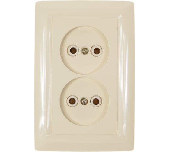 Изображение товара 2-местная розетка скрытой установки ООО МПО Электротехника слоновая кость 2826