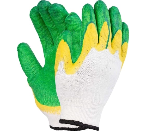 Изображение товара Хлопчатобумажные перчатки с двойным латексным покрытием Pegas pneumatic 200 пар 120615-1