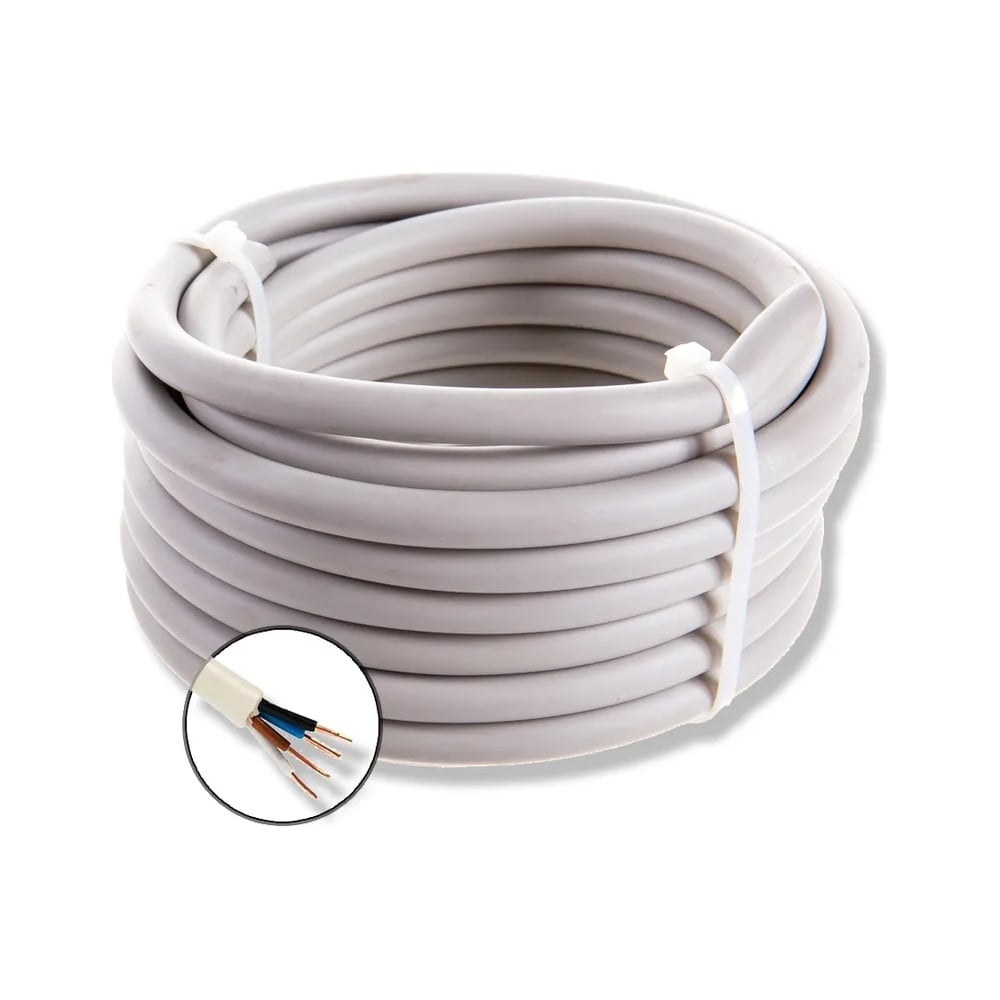 Изображение товара Силовой кабель ПРОВОДНИК круглый NYM 4x6 мм2 100м