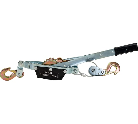 Изображение товара Ручная лебедка с двойным храповым механизмом Gigant 3т, диаметр троса 4,8мм, длина троса 3,6м GEW-22
