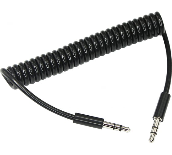 Изображение товара Аудио кабель AUX REXANT 3.5 мм шнур спираль 1м черный 18-4010