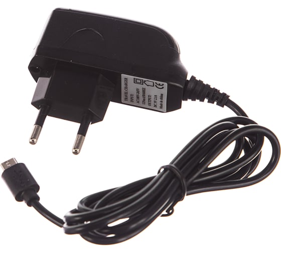 Изображение товара Сетевое зарядное устройство REXANT microUSB 220В СЗУ 5V, max: 2500mA шнур 1.2М черное 16-0260
