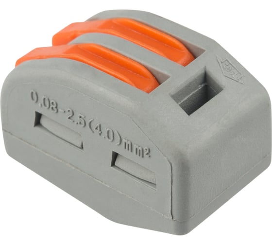 Изображение товара Универсальная 2-проводная клемма REXANT серая 0,08-2,5/4 50 шт/уп 07-5252-4