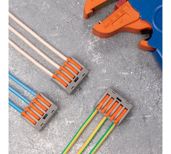 Изображение товара Универсальная 5-проводная клемма REXANT серая 0,08-2,5/4 40 шт/уп 07-5255-4