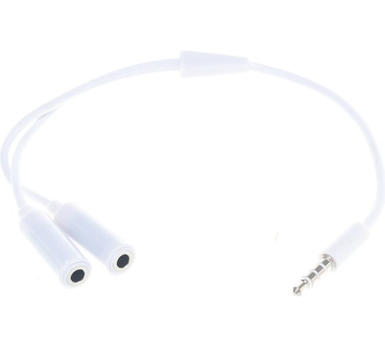 Изображение товара Аудио разветвитель REXANT штекер 3,5 мм на 2 по 3,5 мм белый 18-1100