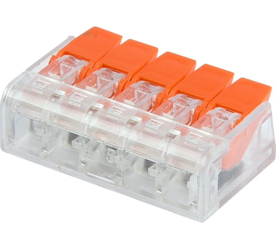 Изображение товара Универсальная компактная клемма REXANT 5-проводная до 4,0 40 шт/уп 07-5205