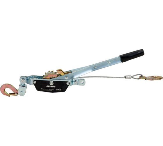 Изображение товара Ручная лебедка с двойным храповым механизмом Gigant 1т, Диаметр троса 11мм, длина троса 2,2м, GEW-20