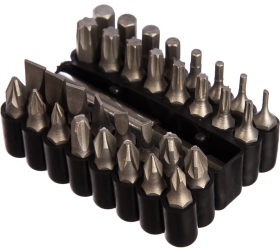Изображение товара Биты Cr-V, с магнитным адаптером, в ударопрочном держателе, 33 предмета STAYER 26085-H33