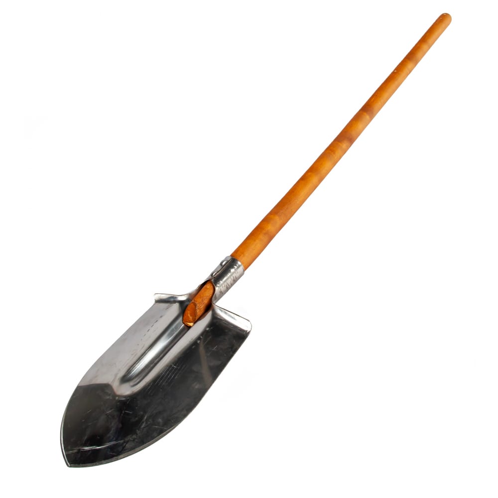 фото Штыковая лопата из нержавеющей стали, деревянный черенок зубр мастер-нс 39443