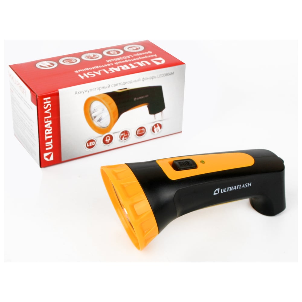 Изображение товара Аккумуляторный фонарь Ultraflash LED3804M с 4 LED и защитой IP20