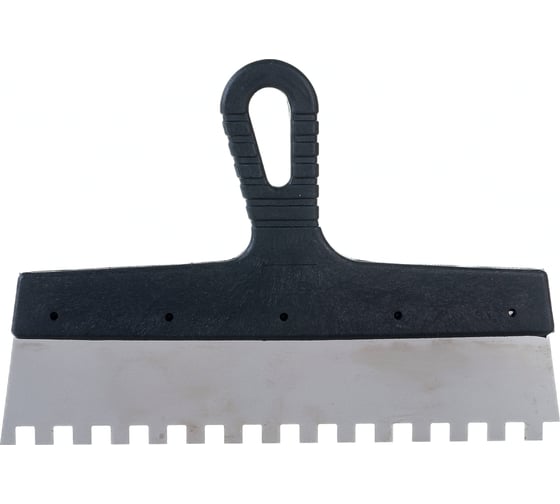 Изображение товара Шпатель из нержавеющей стали, 300 мм зуб 10х10 мм, пластмассовая ручка СИБРТЕХ 85501