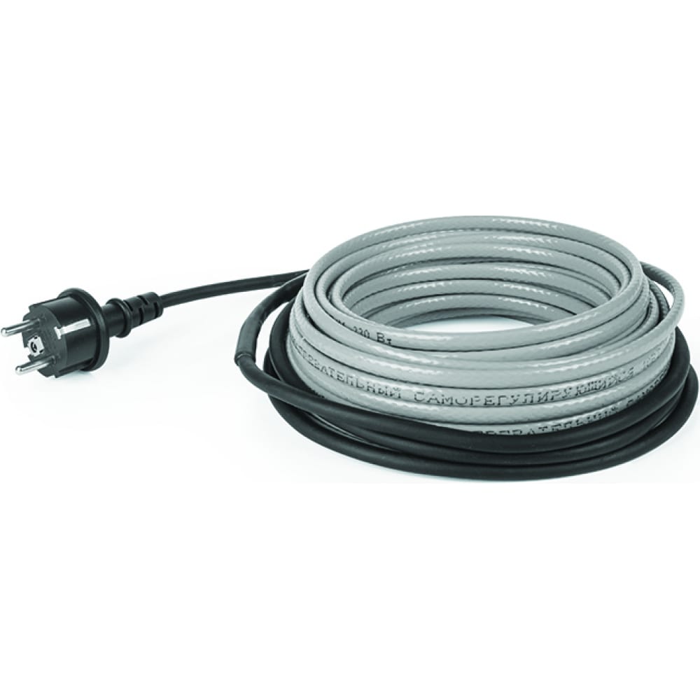 Греющий саморегулирующийся кабель на трубу rexant extra line 25msr-pb 10m 10м/250вт 51-0645 - фото 1