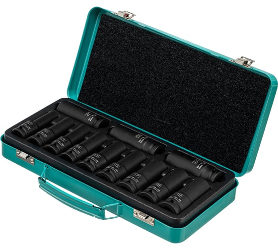 Изображение товара Набор ударных глубоких шестигранных торцевых головок 1/2", 10-24 мм, в кейсе, 12 шт. STELS 13998