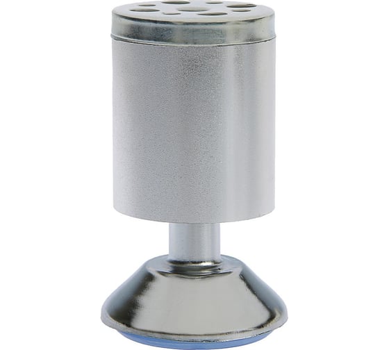 Изображение товара Мебельная опора ТУНДРА регулируемая, алюминиевая, D=50 мм, h=100 мм, цвет матовый хром 3836628