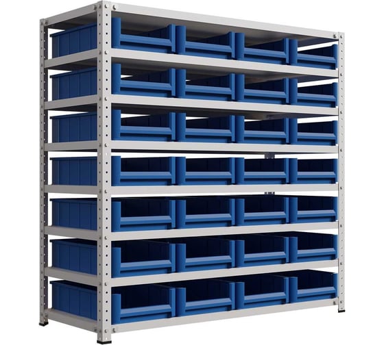 Изображение товара Стеллаж IRONMEBEL new optimus-box 1000x1000x400 мм, с пластиковыми ящиками M-С10SK4209new