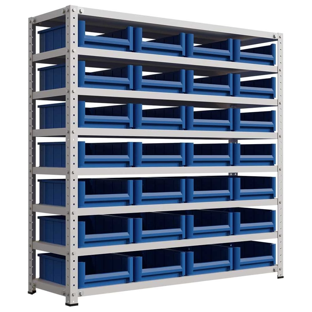 Изображение товара Стеллаж IRONMEBEL new optimus-box 1000x1000x300 мм с пластиковыми ящиками