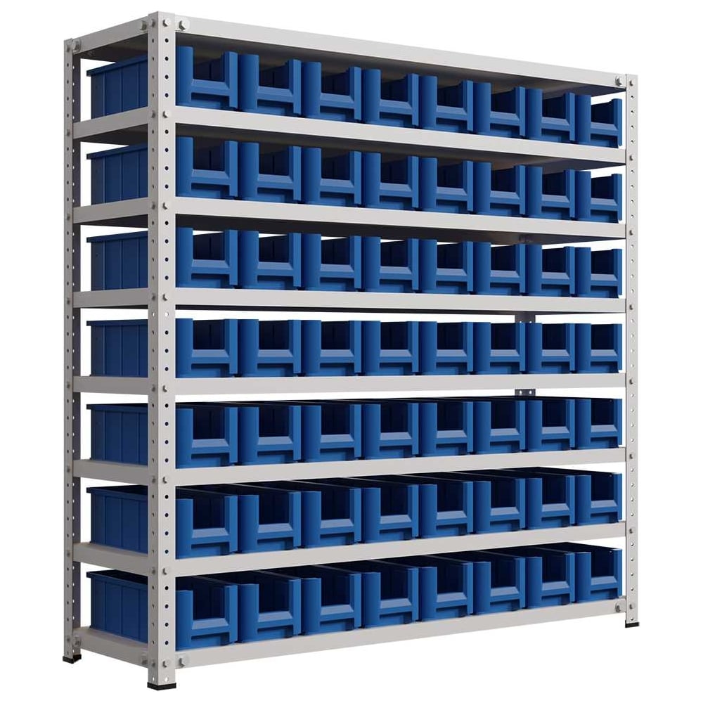 Изображение товара Стеллаж IRONMEBEL new optimus-box 1000x1000x300 мм с пластиковыми ящиками