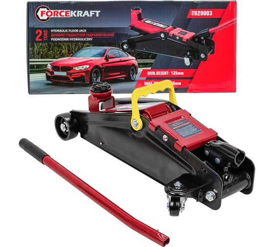 Изображение товара Подкатной гидравлический домкрат Forcekraft 2т, h min 135мм, h max 390мм fk-tr20003 56635