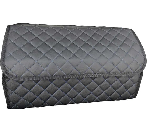 Изображение товара Автомобильный саквояж - органайзер A2DM РОМБ, 50х30х30, экокожа, черный/синий 114022