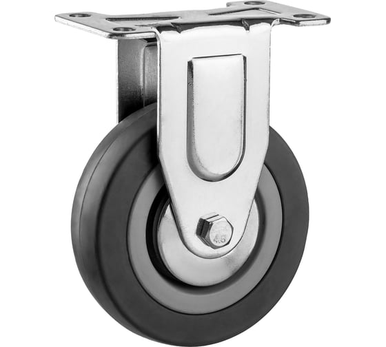 Изображение товара Колесо неповоротное (100 мм; г/п 65 кг; резина/полипропилен) ЗУБР 30956-100-F