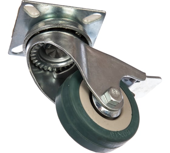 Изображение товара Колесо поворотное с тормозом (50 мм; г/п 35 кг; резина/полипропилен) ЗУБР 30956-50-B