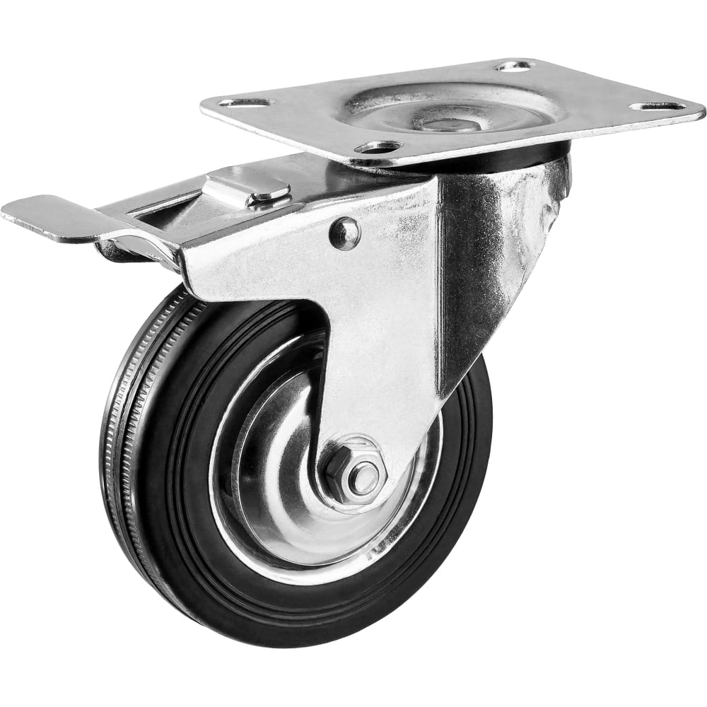 Поворотное колесо ЗУБР поворотное колесо зубр 30956 50 b с тормозом резина полипропилен d 50 мм г п 35 кг