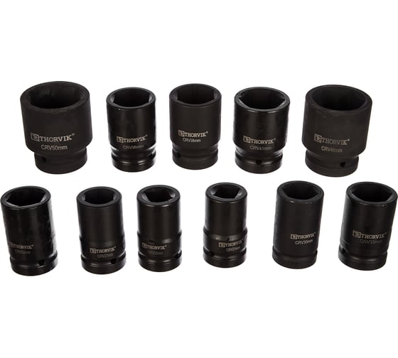 Изображение товара Набор головок торцевых для ручного гайковерта 1"DR, 21-50 мм, 11 предметов Thorvik LSWS11S 52774