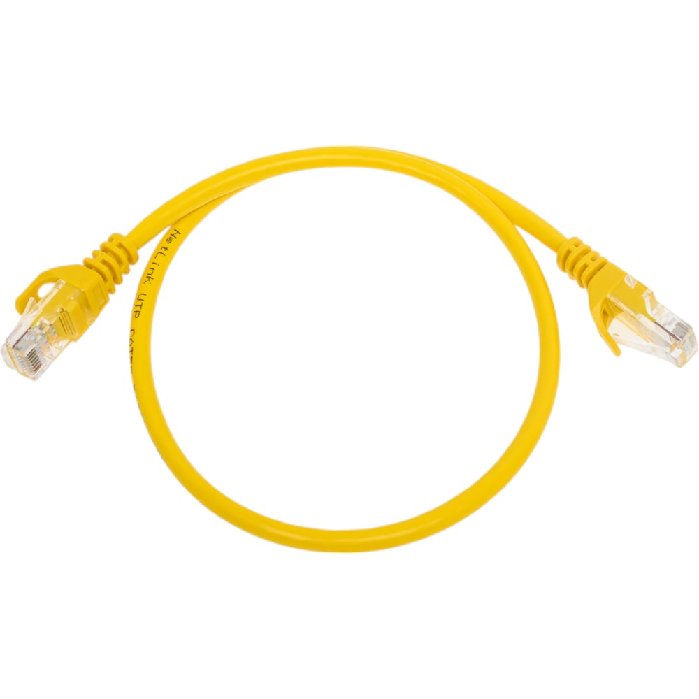 Изображение товара Патч-корд Netlink utp 5е литой 0.5 м желтый для Ethernet кабеля