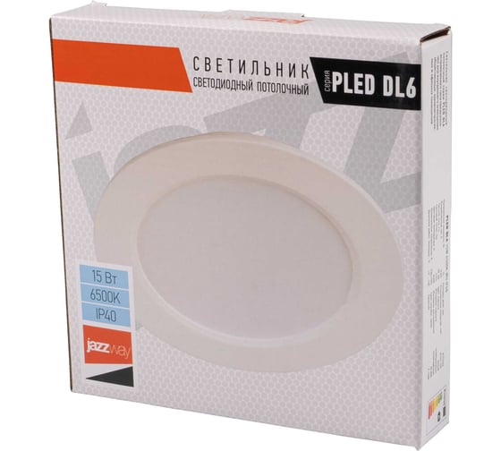 Изображение товара Светильник Jazzway светодиодный PLED DL6 WH Downlight 15Вт 6500К IP40 ДВО встраиваемый 5036352