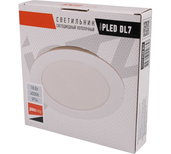 Изображение товара Светильник Jazzway светодиодный PLED DL7 WH Downlight 18Вт 4000К 170х26мм IP54 ДВО встраиваемый 5046658
