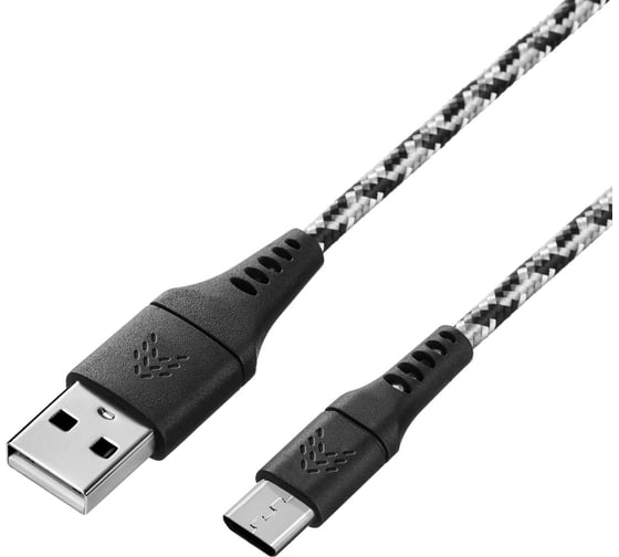 Изображение товара Зарядный кабель ROCKET Contact USB-A,Micro-USB 1м, тканевая оплетка RDC506BW01CT-AM