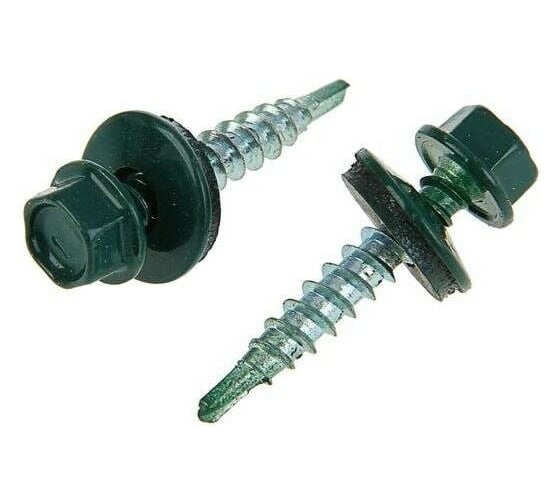 Изображение товара Кровельный саморез крепежная техника зеленая 250 шт 420234 БК