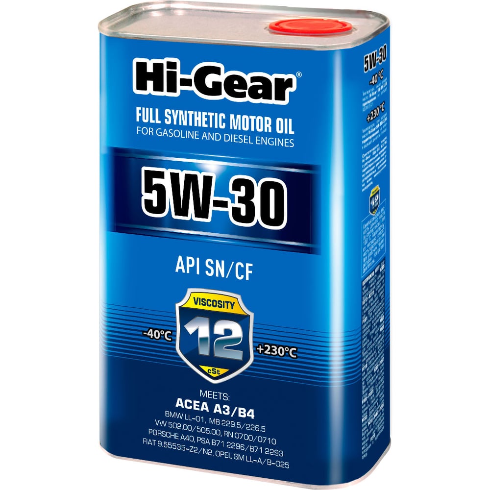 Изображение товара Масло моторное синтетическое 1л 5W-30 SN/CF Hi-Gear HG0030