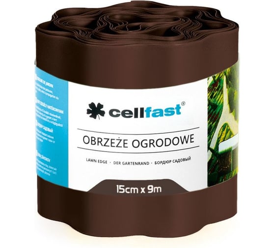 Изображение товара Огородно-газонные бордюры Cellfast коричневый, 15см x 9м 30-012H