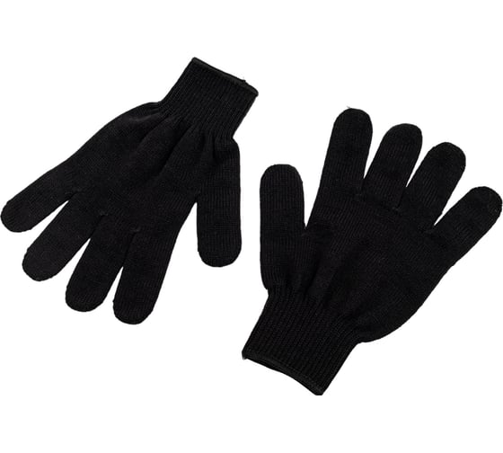 Изображение товара Трикотажные перчатки СИБРТЕХ, акрил, чёрные, оверлок, 68651