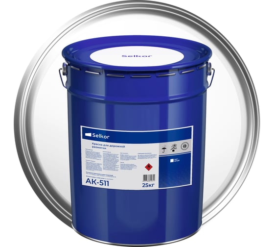 Изображение товара Эмаль Selkor АК 511 белая, 25 кг 15910