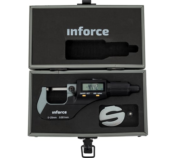 Изображение товара Цифровой микрометр Inforce 0-25мм/0-1"*0.001мм/0.00005" 06-11-44