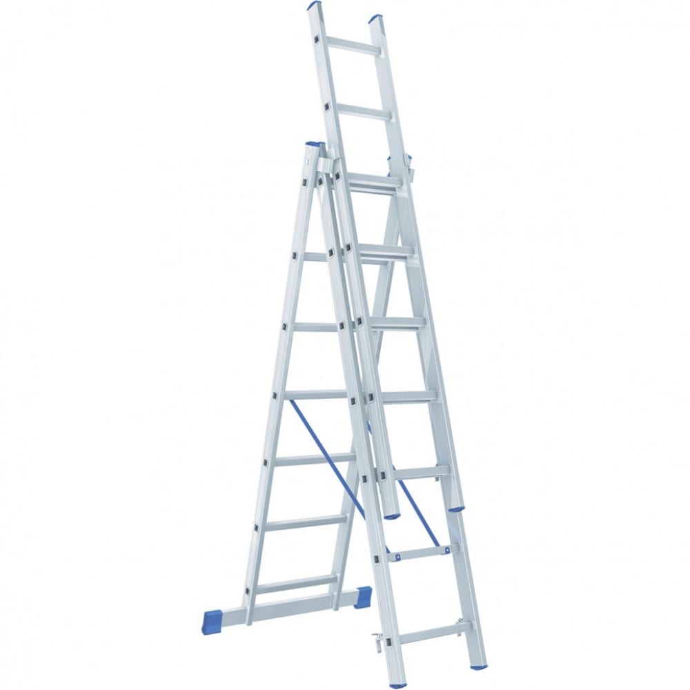 алюминиевая трехсекционная лестница scala Трехсекционная алюминиевая лестница Россия