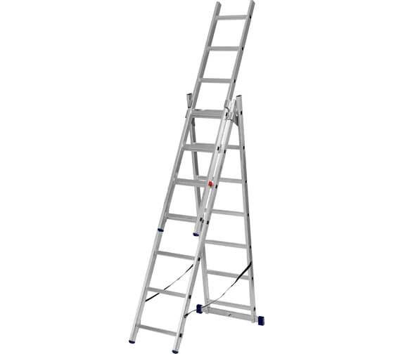 Изображение товара Алюминиевая трехсекционная лестница Pоссия 3x7 ступеней СИБРТЕХ 97817