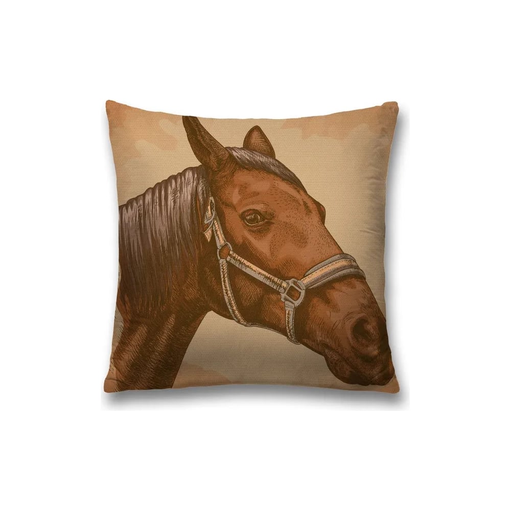 Изображение товара Декоративная наволочка JOYARTY 45x45 с рисунком из полиэстера коричневая