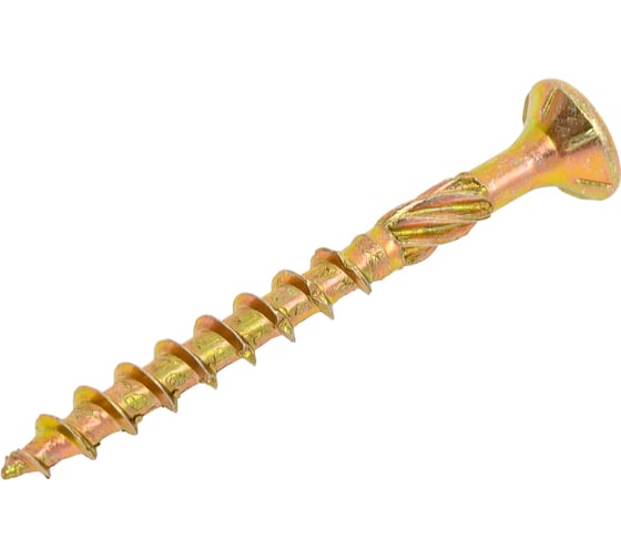 Изображение товара Конструкционные саморезы КРЕП-КОМП потай, Torx, желтый цинк, 4.0x40 мм, 500 шт. скт440