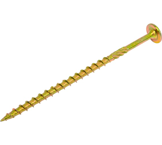 Изображение товара Саморезы с прессшайбой КРЕП-КОМП Torx, по дереву, желтый цинк, 6.0x120 мм, 100 шт. спд6120к