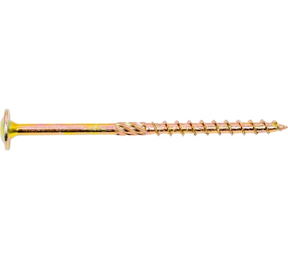 Изображение товара Саморезы с прессшайбой КРЕП-КОМП Torx, по дереву, желтый цинк, 6.0x100 мм, 100 шт. спд6100к