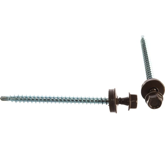 Изображение товара Саморезы для крепления кровель. матер. к дерев. обреш. Зубр цвет RAL 8028 "земель.-коричн.", оцинк., 4,8x70мм, 160 штук 4-300315-48-070-8028