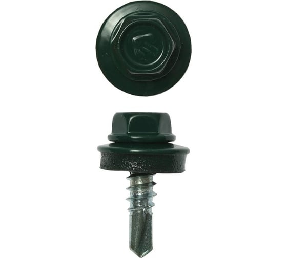 Изображение товара Саморезы для крепления кровель. матер. к метал. конструкциям Зубр цвет RAL 6005 "зеленый насыщ.", оцинк., 5,5x19 мм, 500 штук 4-300315-55-019-6005