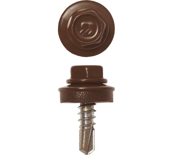 Изображение товара Саморезы для крепления кровель. матер. к метал. конструкциям Зубр цвет RAL 8017 "шокол.-коричн.", оцинк., 5,5x25 мм, 420 штук 4-300315-55-025-8017